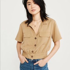 A&F Utility Button Front Short Sleeve Shirt